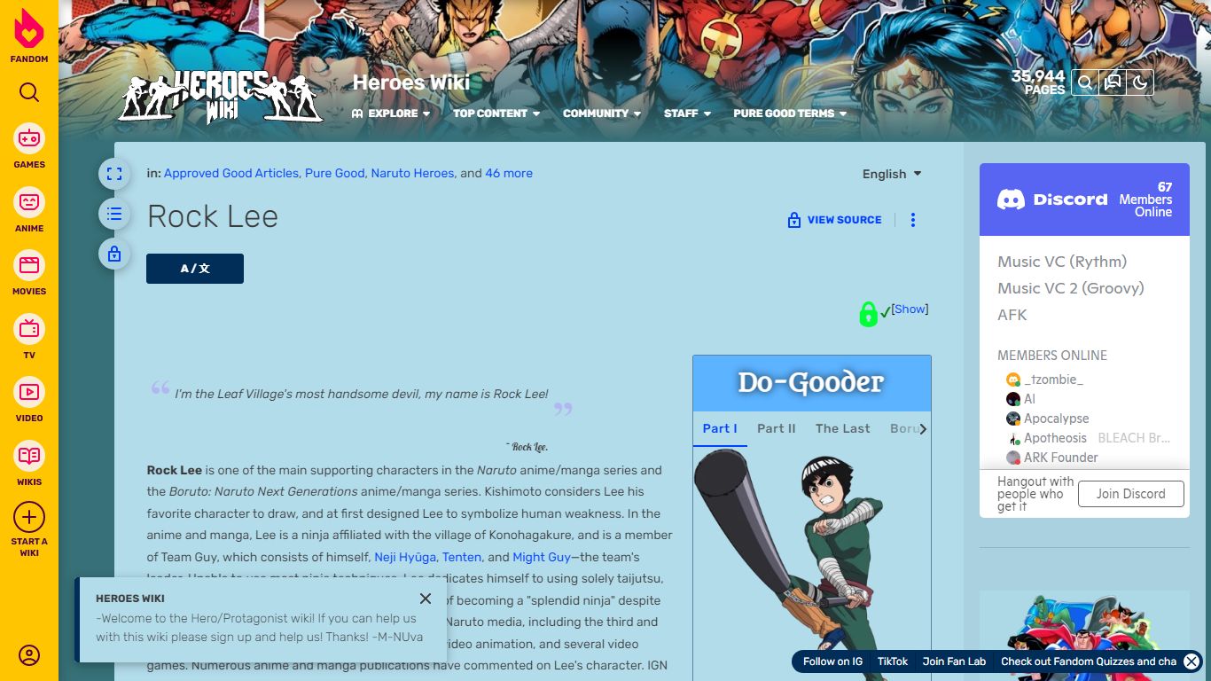 Rock Lee | Heroes Wiki | Fandom